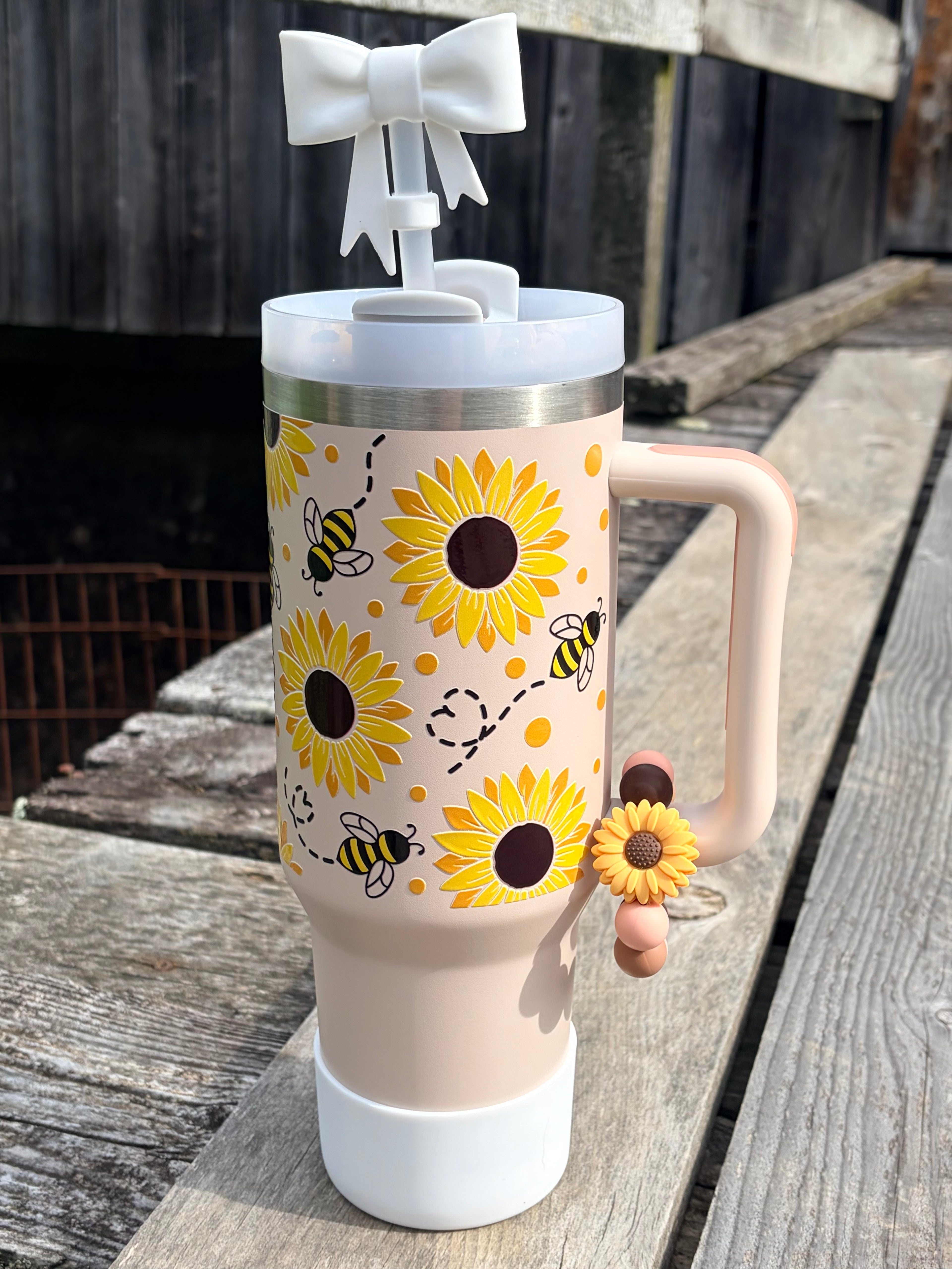 Rose Sunflowers & Bees
