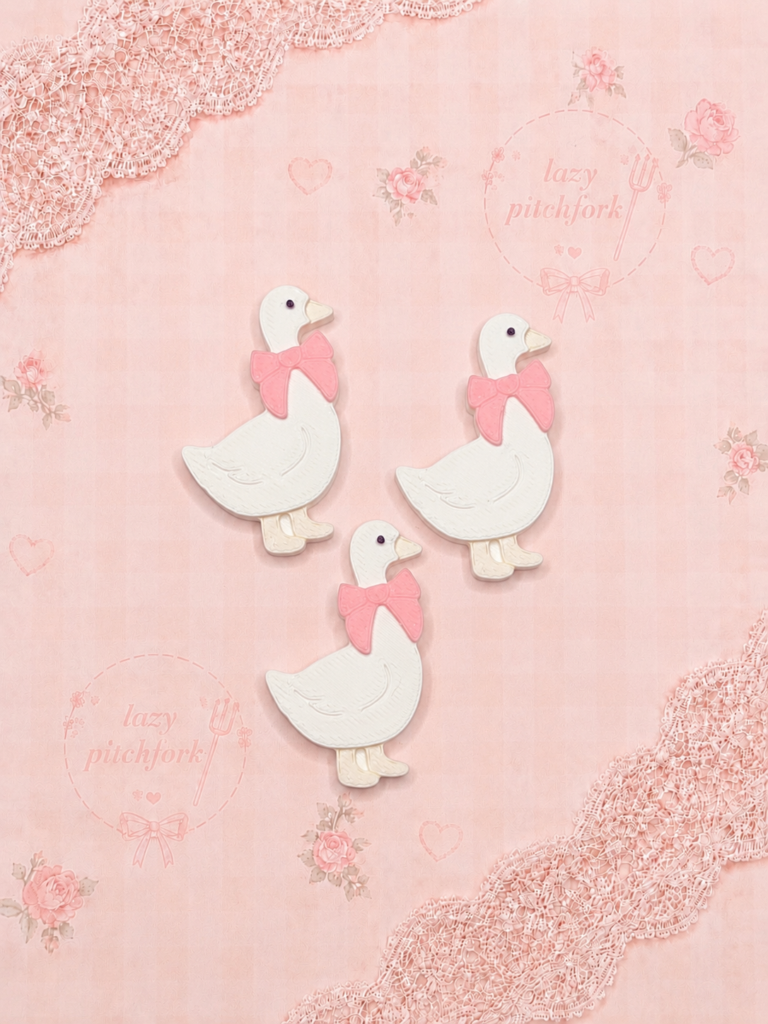 Pink Geese Lid Charms