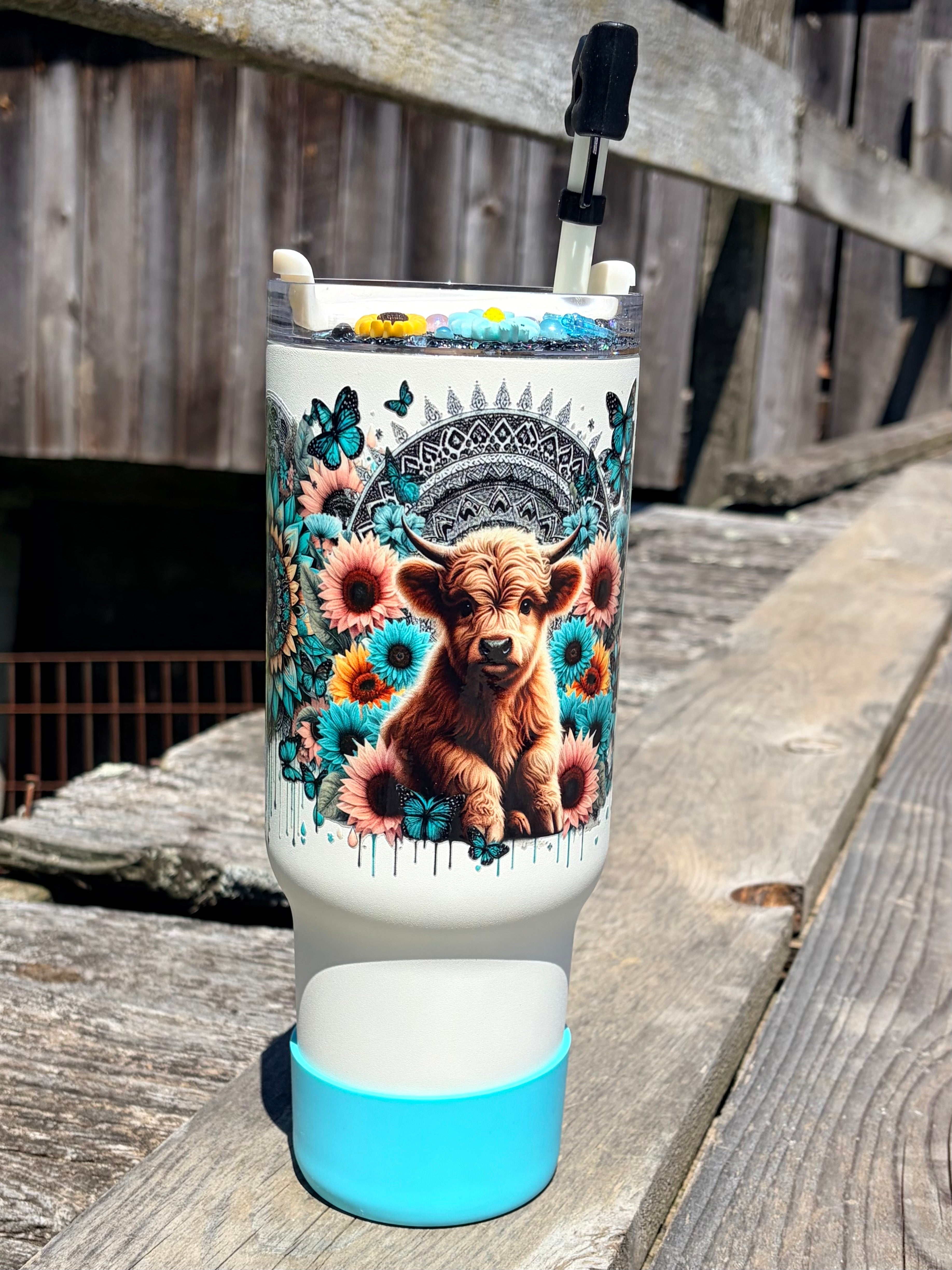 Turquoise Highland Cow