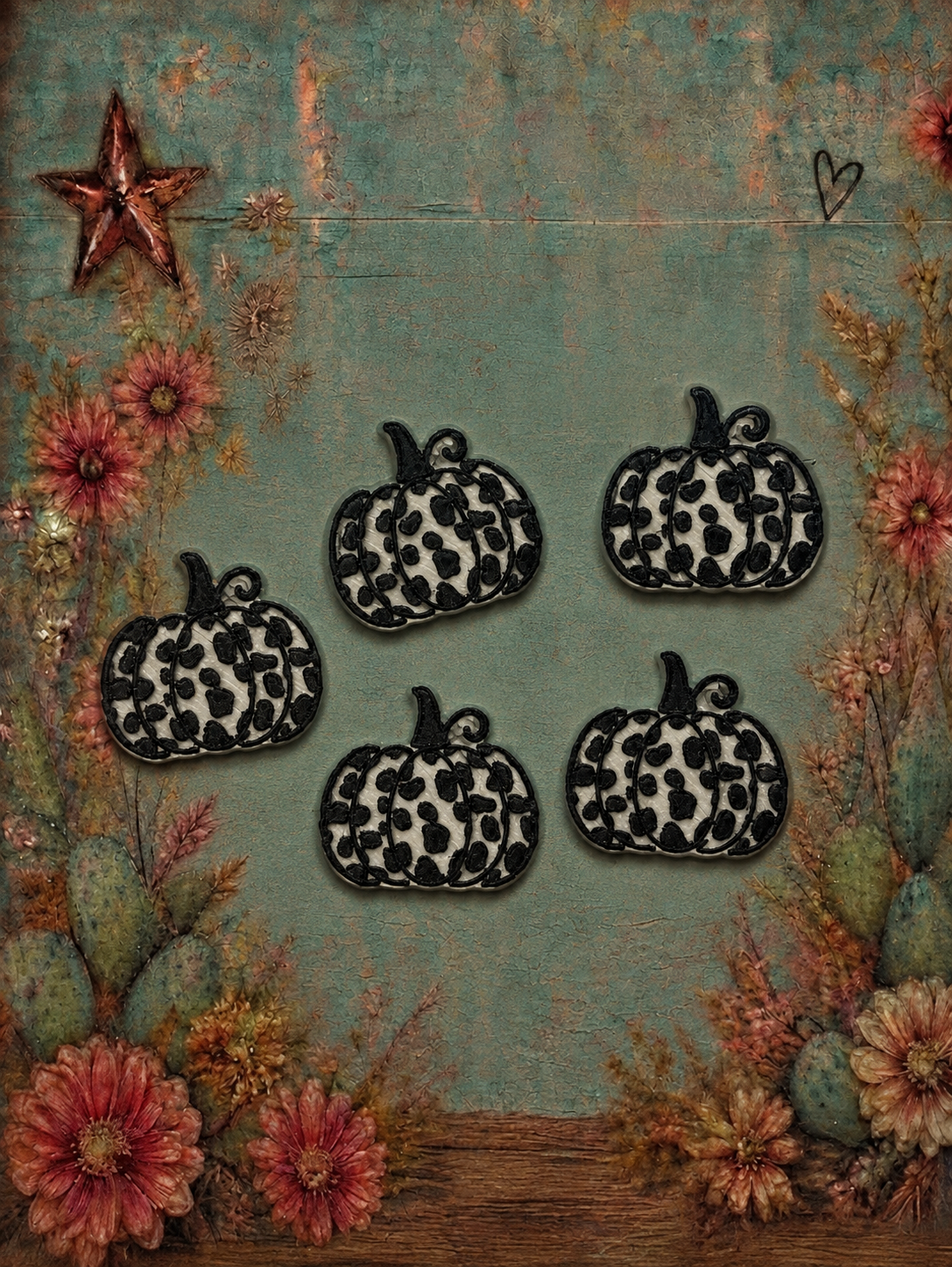 Cow Print Pumpkin Lid Charms