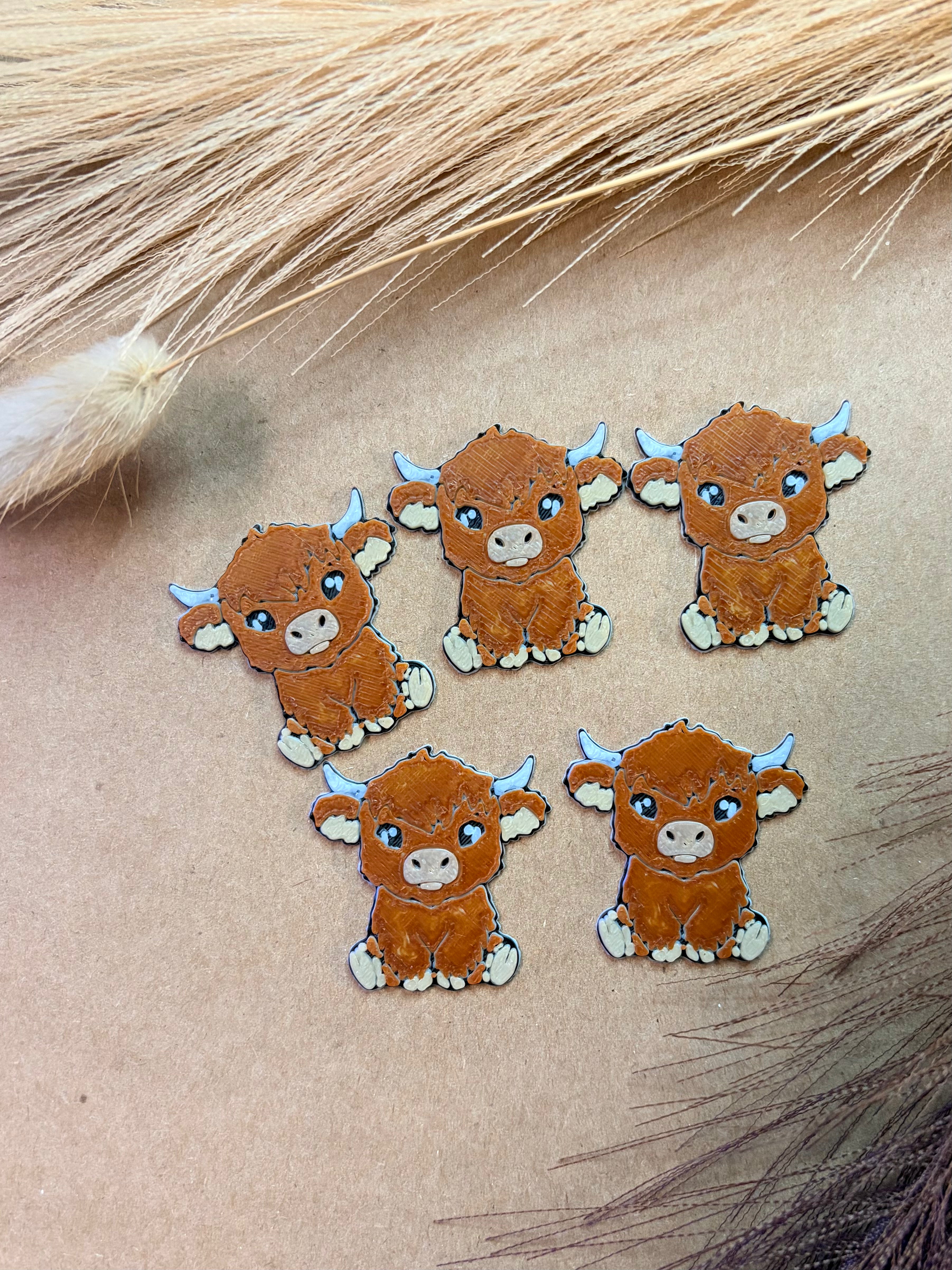 Highland Cow Lid Charms