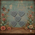 Checker Heart Lid Charms