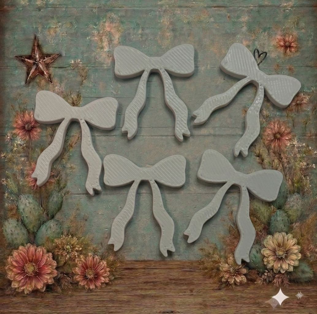 White Bow Lid Charms