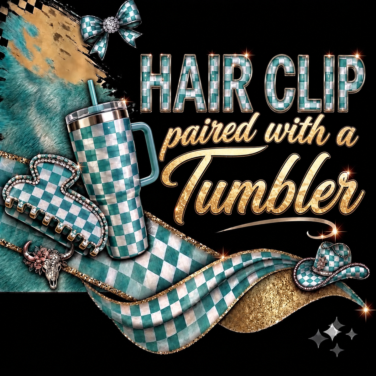 Hair Clip Paired with Tumbler